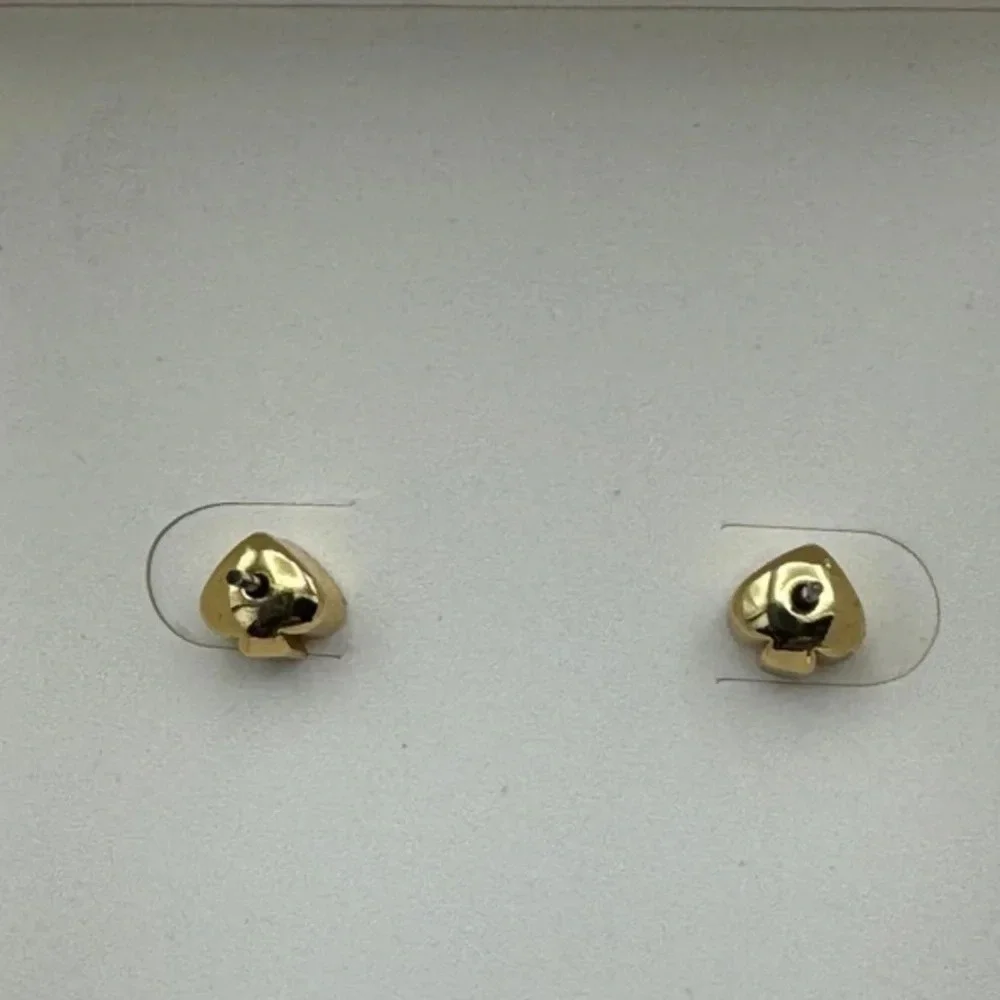 KATE SPADE Square Solitaire Crystals Gold-Tone Metal Hardware Earrings Boxed NWT